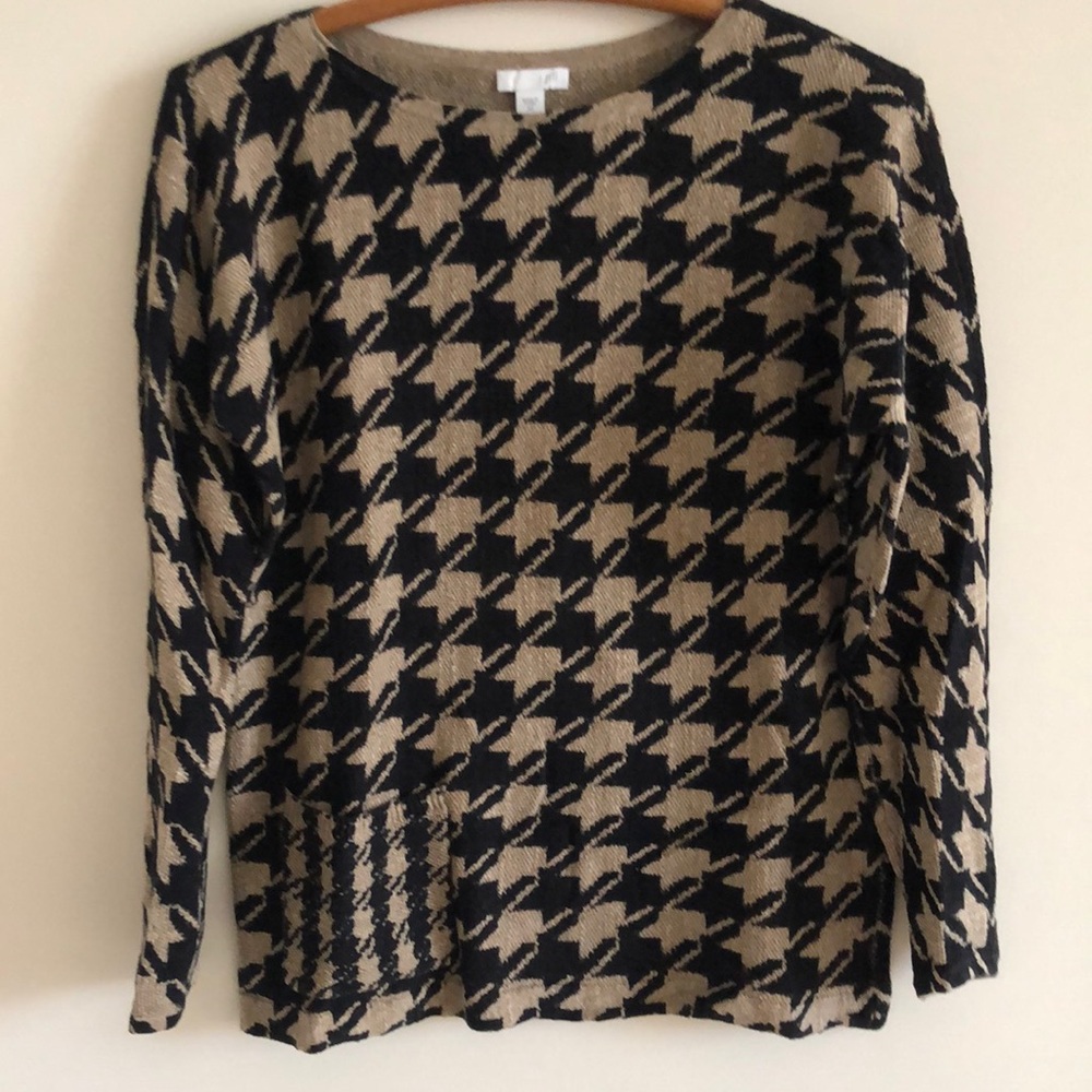 JJill Houndstooth cotton sweater size xs